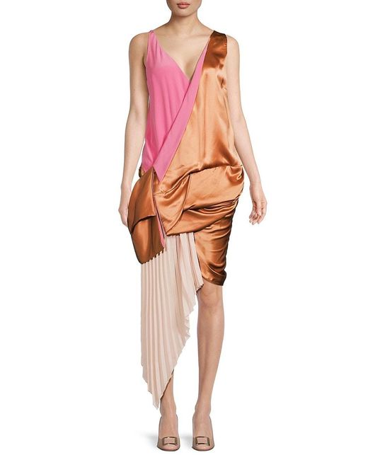 Silk draped hotsell dress
