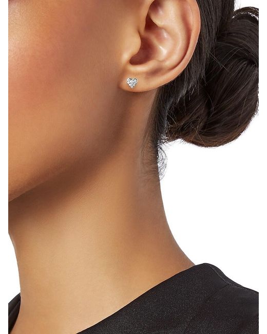 Kate Spade Metallic Yours Truly Silvertone & Cubic Zirconia Heart Pendant Necklace & Stud Earrings Set