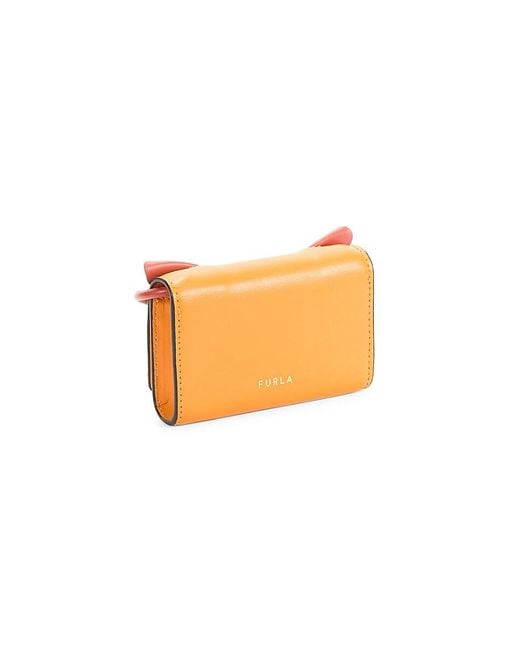 Furla Orange Graphic Leather Crossbody Bag