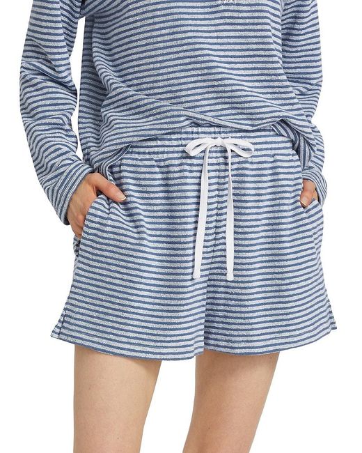 Splendid Blue Bisous Stripe French Terry Shorts