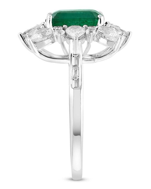 Effy Green 14K, Emerald, Sapphire & 0.09 Tcw Diamond Ring