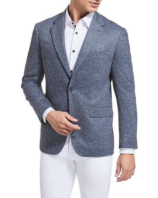 Duchamp Blue Slim Fit Tweed Sportcoat for men