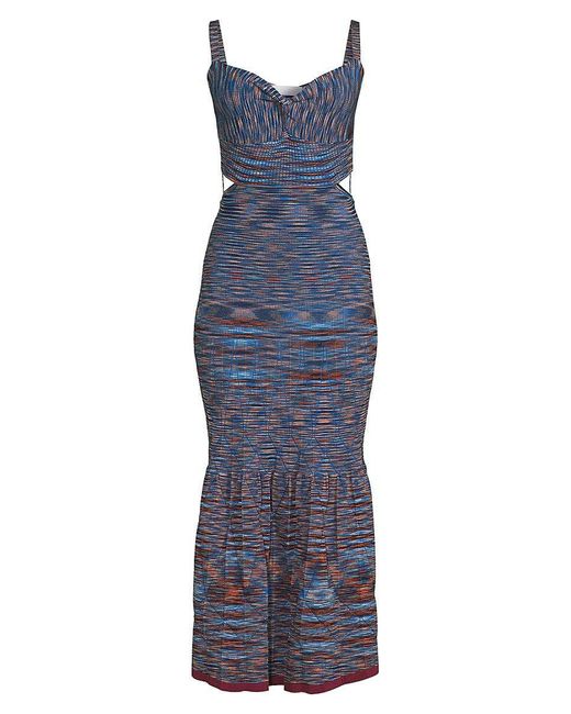 Jonathan Simkhai Shania Ribbed Space Dye Midi Dress in Blue | Lyst
