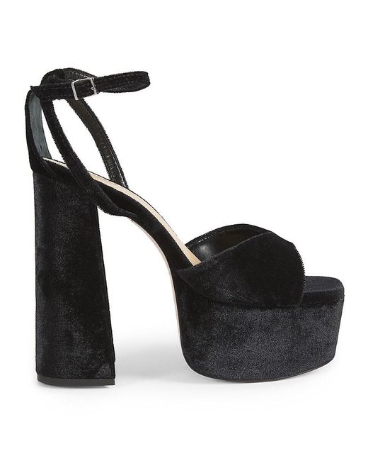 SCHUTZ SHOES Black Aryia 150Mm Velvet Platform Sandals