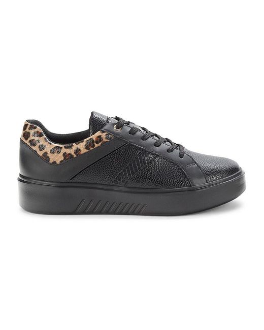 Geox Leopard Print Platform Sneakers in Black | Lyst Canada