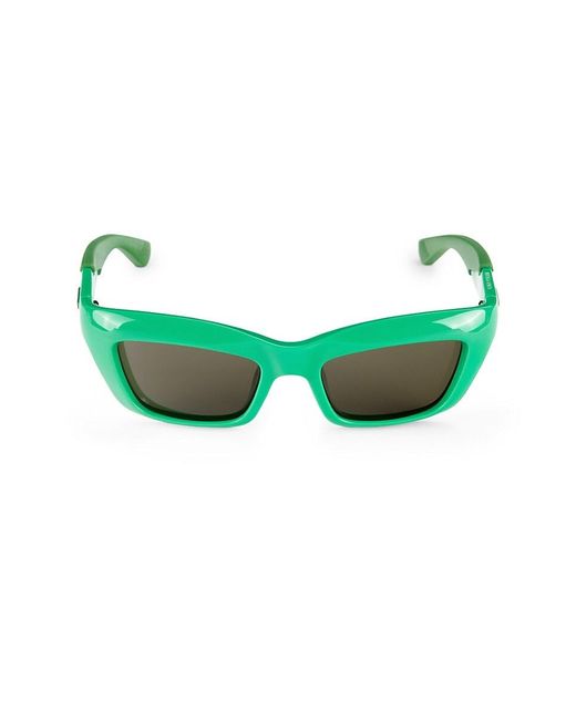 Bottega Veneta Green 51mm Rectangle Sunglasses