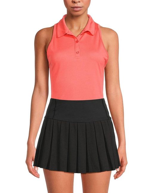 DKNY Red Court Pique Racerback Tank Top
