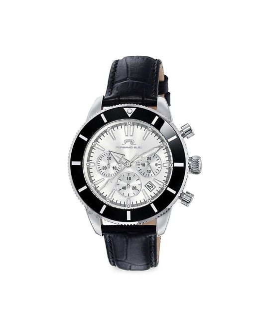 Porsamo Bleu Brandon 44mm Stainless Steel Case & Leather Strap