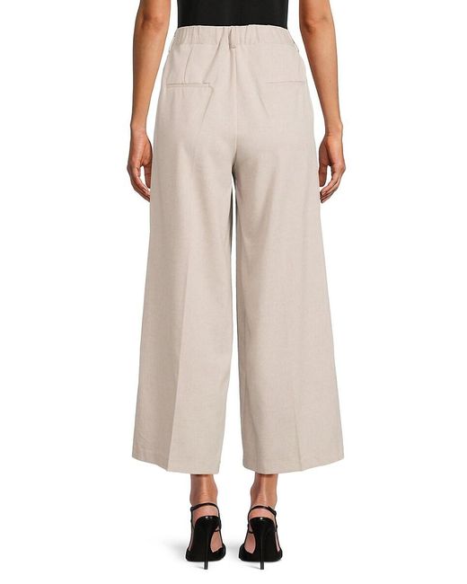 Adrianna Papell Natural Cropped Wide Leg Pants