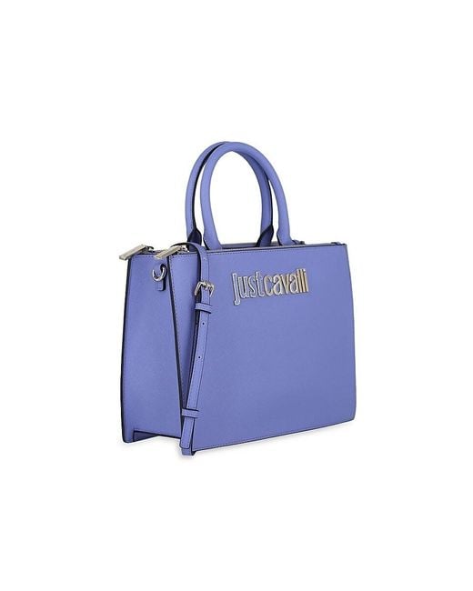 Just Cavalli Blue Logo Shoulder Bag