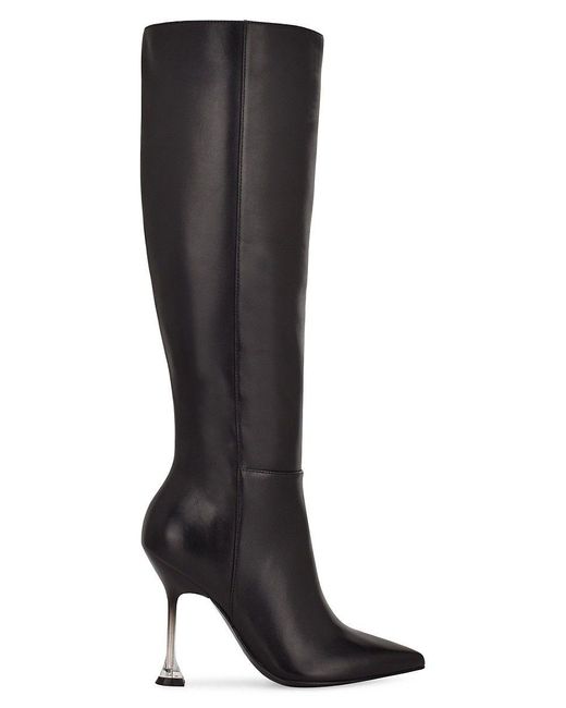 Nine West Talya Leather Dress Boots in Black | Lyst