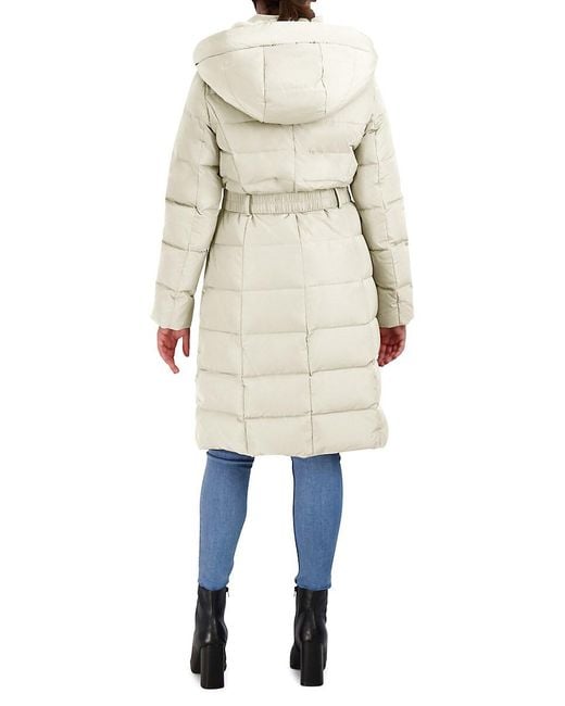 Cole Haan Blue Signature Faux Fur Lined Down Coat