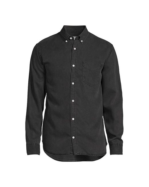 NN07 Black Dyed Button Down Collar Shirt for men