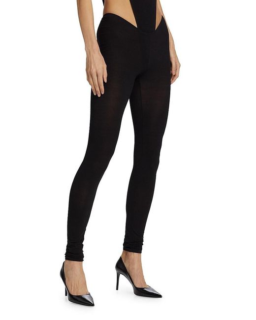 LAQUAN SMITH Black 'Knit Low-Rise Leggings