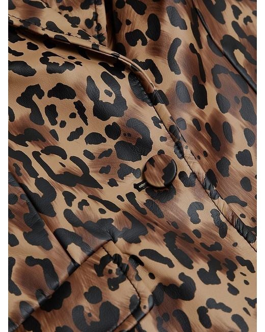 Cinq À Sept Brown Cheyenne Leopard Faux-Leather Blazer