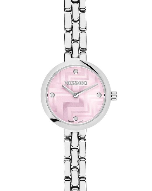 Missoni Pink Petite 25mm Stainless Steel Bracelet Watch