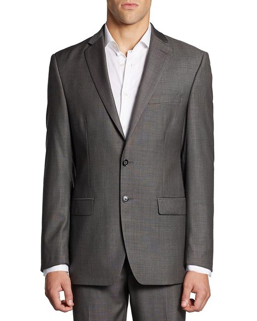 calvin klein men's slim fit wool suit