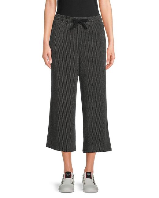 Bobeau Black Ember Drawstring Cropped Pants