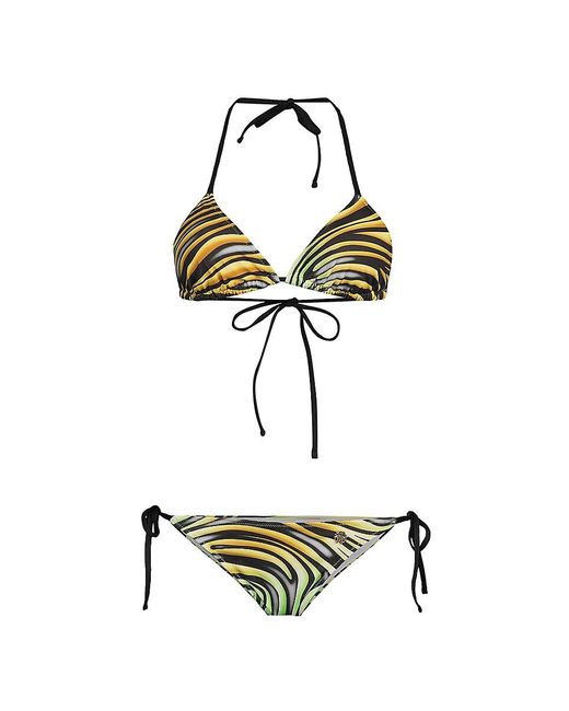 Roberto Cavalli Black 2-piece Print Bikini Set
