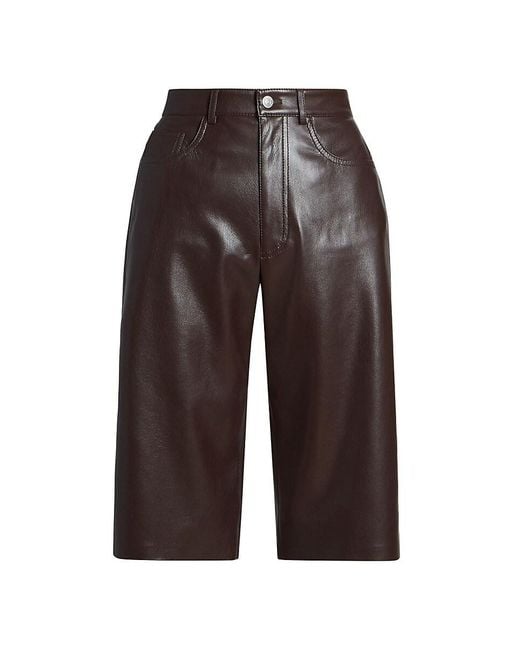 Nanushka Black Nampeyo Faux Leather Shorts