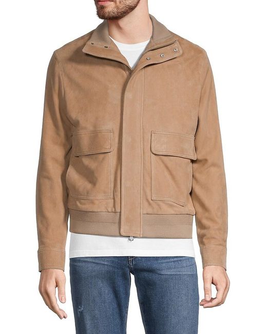 Vince Suede Bomber Jacket for Men | Lyst