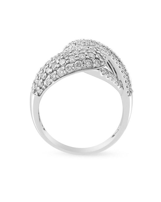 Effy Gray 14k White Gold & 1.66 Tcw Diamond Knot Ring