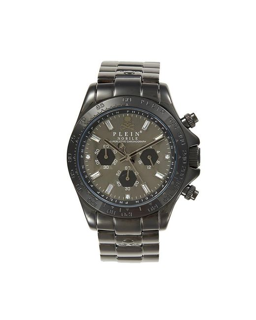 Philipp Plein Gray Nobile 43mm Stainless Steel & Crystal Chronograph Bracelet Watch