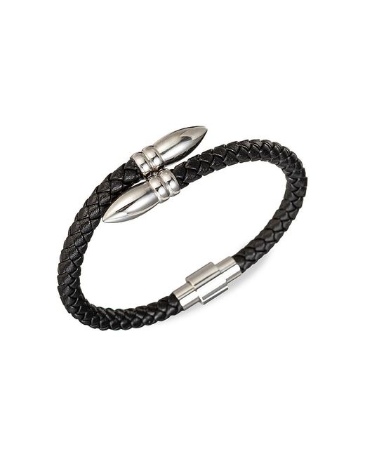 Eye Candy LA Black Luxe David Leather & Titanium Spike Cuff Bracelet