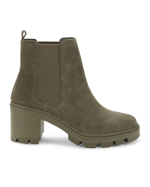 Splendid Melisa Block Heel Suede Chelsea Boots in Green Lyst UK