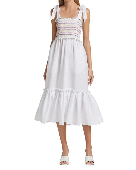 Cara Cara White Jenny Midi-dress