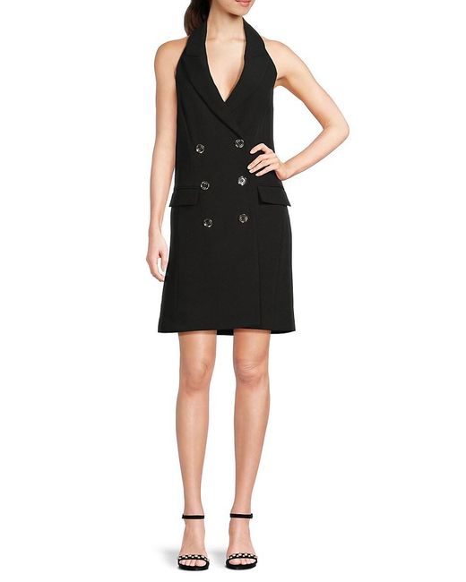 DKNY Black Double-Breasted Blazer Minidress