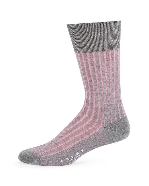 Falke Gray Contrast Shadow Socks for men