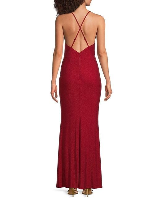 Lulus Red Shimmer Maxi Dress