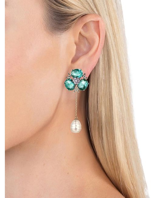 Eye Candy LA Green Luxe Avril 18k Goldplated & Cubic Zirconia Dangle Earrings