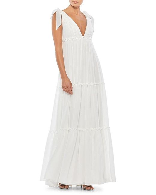 Mac Duggal Synthetic Tiered A-line Gown in White | Lyst