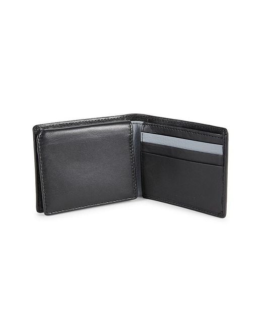 Karl Lagerfeld Black Bi Fold Leather Wallet for men
