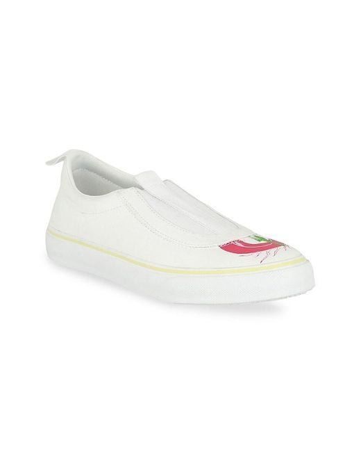 Opening Ceremony White Dragon Print Slip-On Sneakers for men