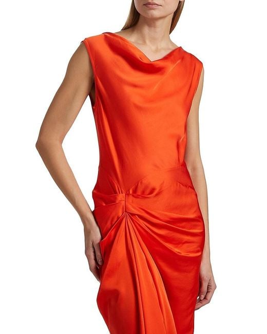 A.L.C. Red A. L.C. Dara Draped Midi-Dress