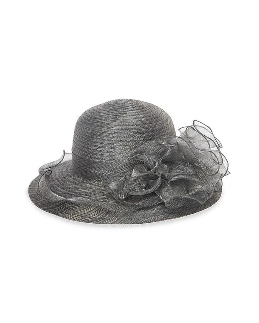 San Diego Hat Gray Ruffle Trim Textured Sun Hat