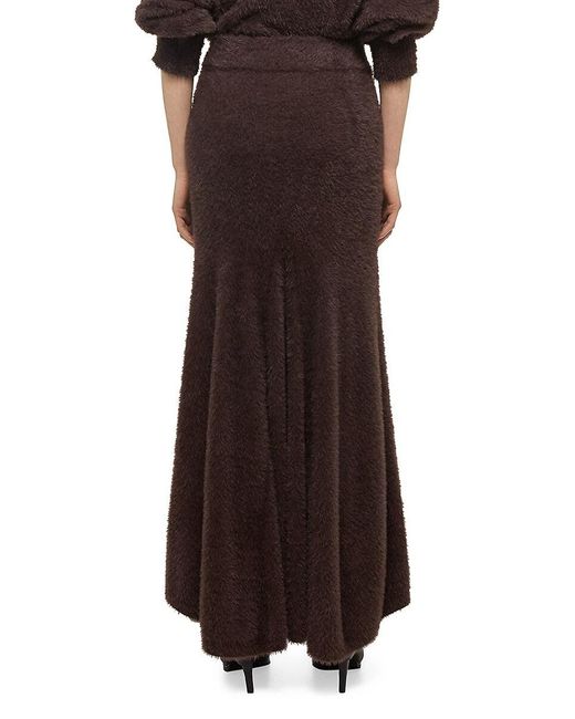 Helmut Lang Brown Grunge Eyelash Maxi Skirt