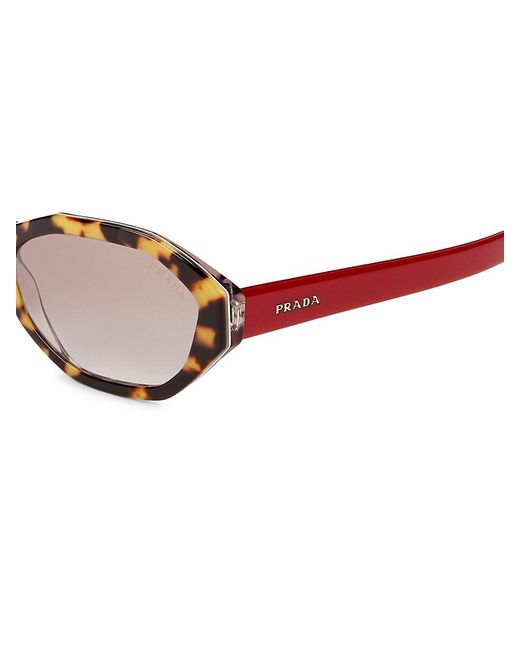 prada 56mm polarized rectangle sunglasses