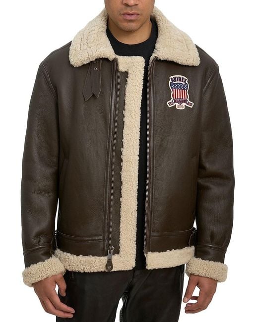 Avirex Black Icon Shearling Jacket for men
