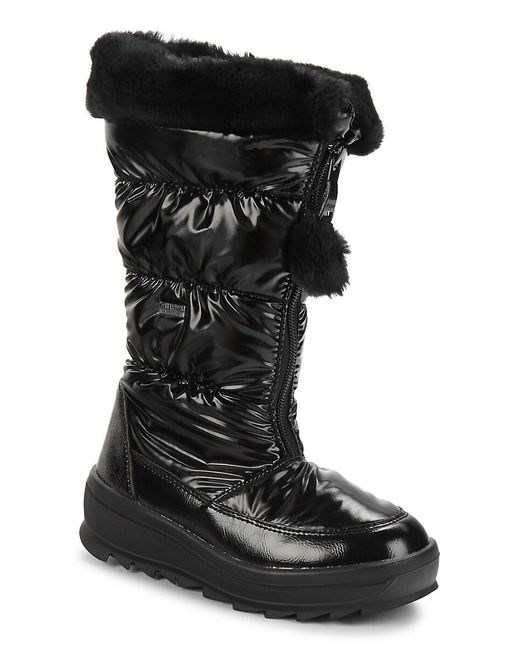 Pajar Kid's toboggan Faux Fur Waterproof Boots in Black Lyst
