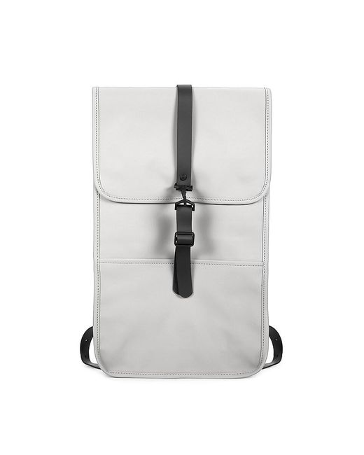 Rains White Solid Backpack for men