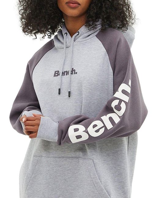 Bench Halo Oversized Logo Hoodie in Gray | Lyst