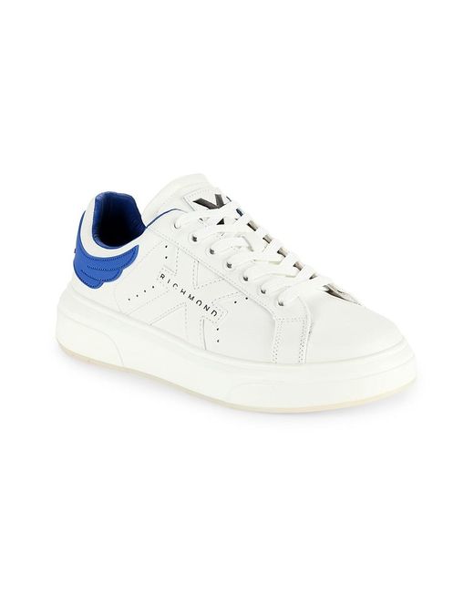 John Richmond Blue Signature Low Top Leather Sneakers for men