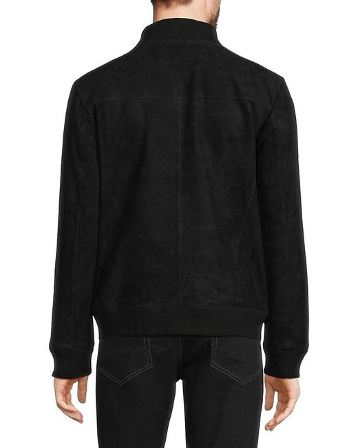 Slate Stone Goat Suede Bomber Jacket in Black for Men Lyst UK