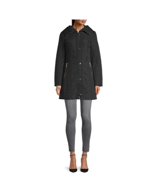 Kate Spade Synthetic Quilted Jacket in Black - Lyst