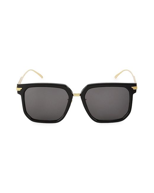 Bottega Veneta Black 57mm Square Sunglasses