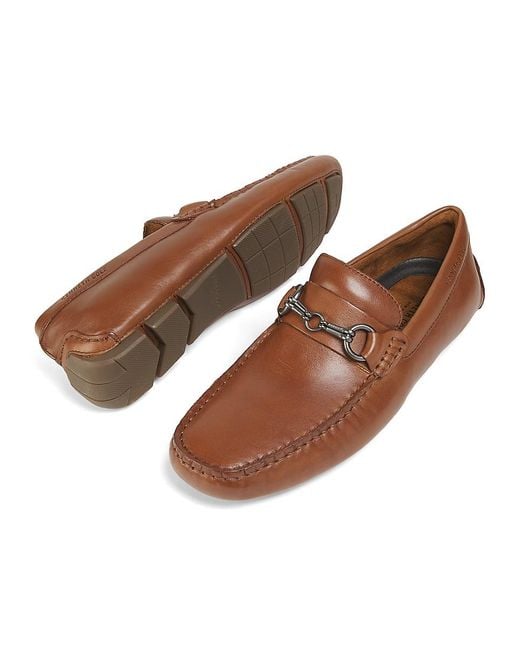 Kenneth Cole Black Theme Leather Bit Loafers for men